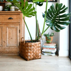 Natural Basket Planter - Brown 30cm