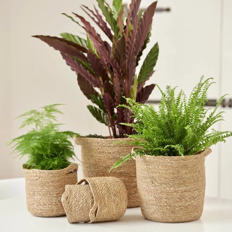 Otto Natural Woven Lined Basket H20Cm D23Cm 1 Otto Natural Woven Lined Basket H20Cm D23Cm