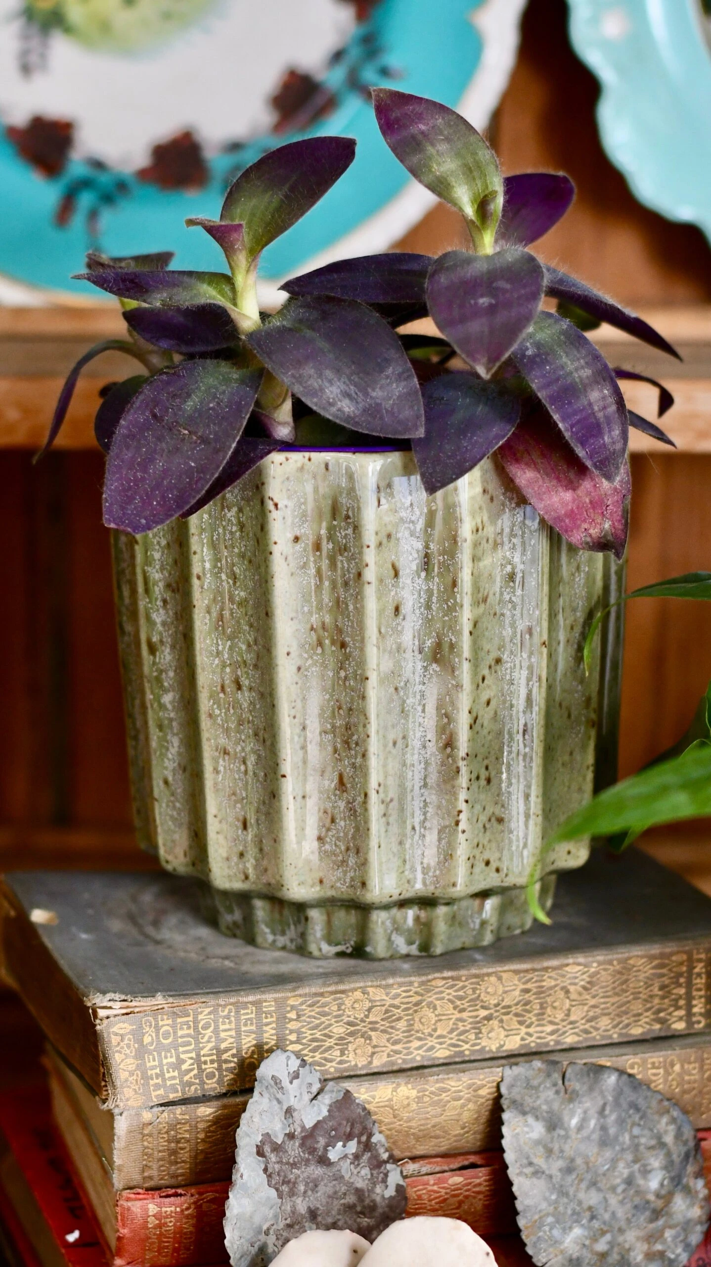 Lugano Scalloped Green Reactive Planter (13cm Plant Pot) 2 Lugano Scalloped Green Reactive Planter (13cm Plant Pot) - Image 2