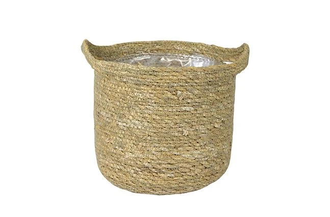 Otto Natural Woven Lined Basket H20Cm D23Cm 2 Otto Natural Woven Lined Basket H20Cm D23Cm - Image 2