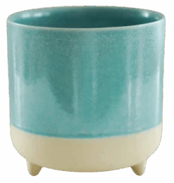 3 Leg Ceramic Reactive Glaze Indoor Plant Pot Mint Aqua (9cm Pot) -Plant Sale Store d JAMR8