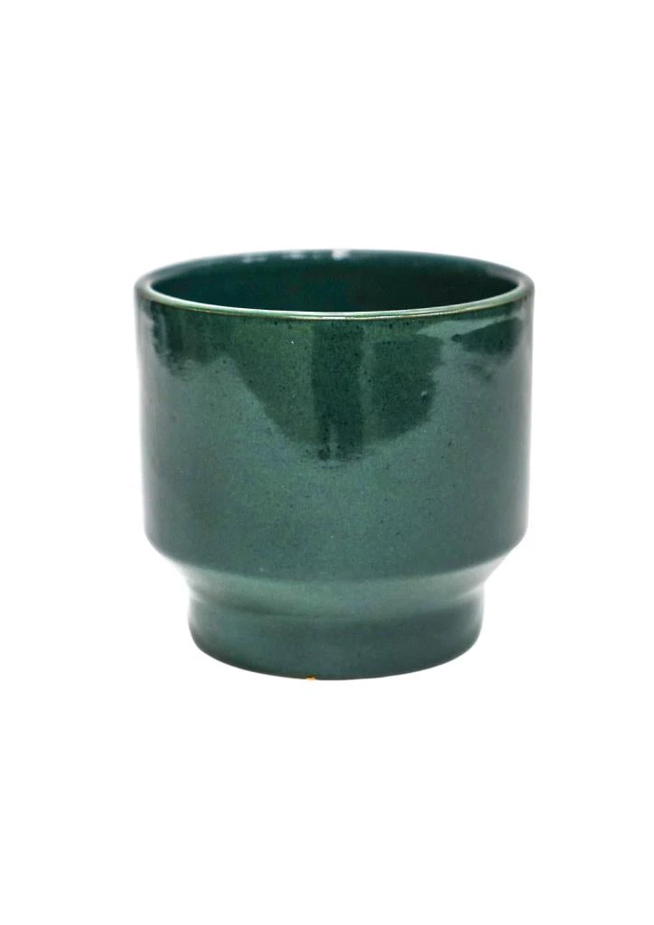 Forest Green Premium Glaze Planter (14cm Indoor Plant Pot) 4 Forest Green Premium Glaze Planter (14cm Indoor Plant Pot) - Image 4